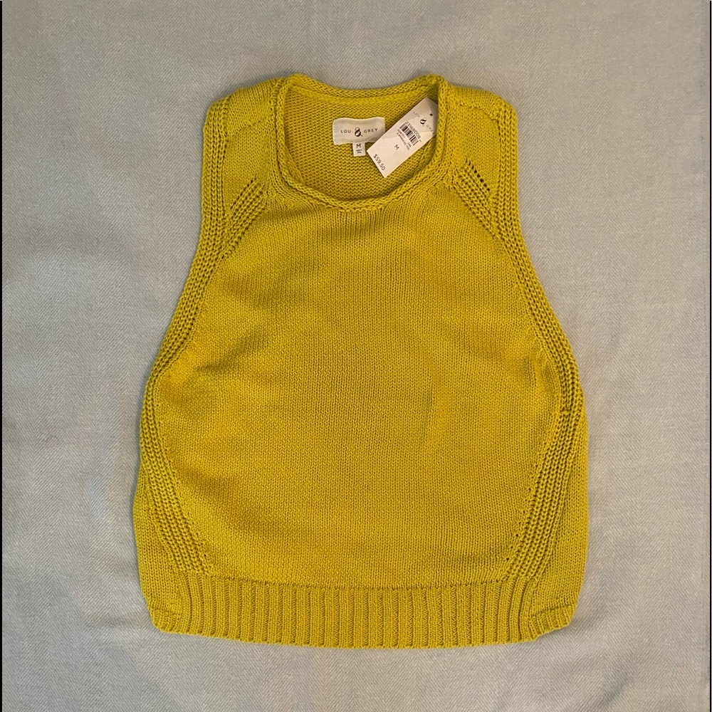 Cotton sleeveless, Lou & Gray green/yellow sweater